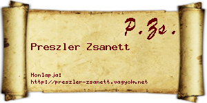 Preszler Zsanett névjegykártya